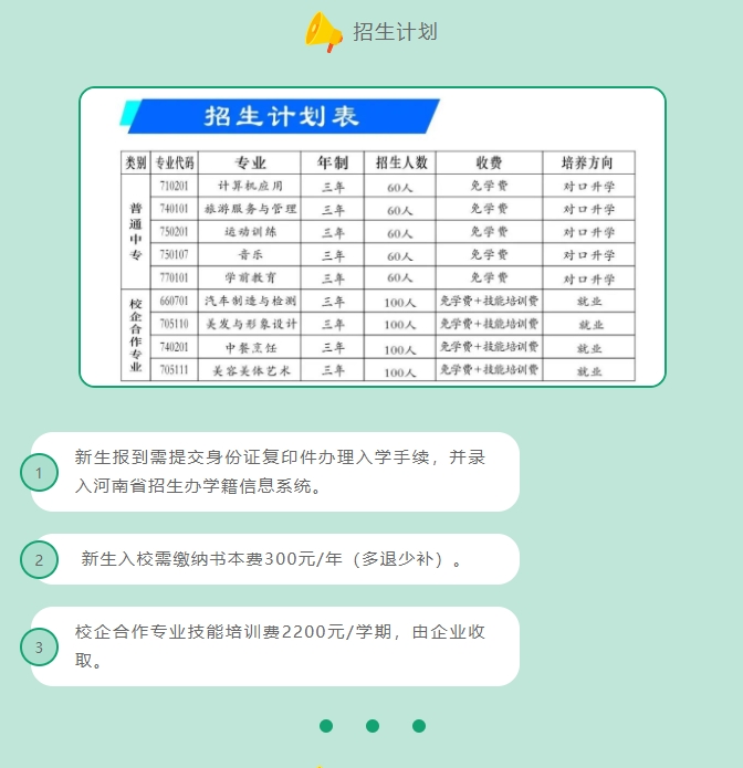 新蔡縣職業(yè)中等專業(yè)學(xué)校招生計劃